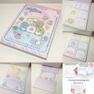 Japan San-X official 2023 Sumikko Gurashi cute pastel rainbow A6 drawing memo note stationery pad 99 sheets