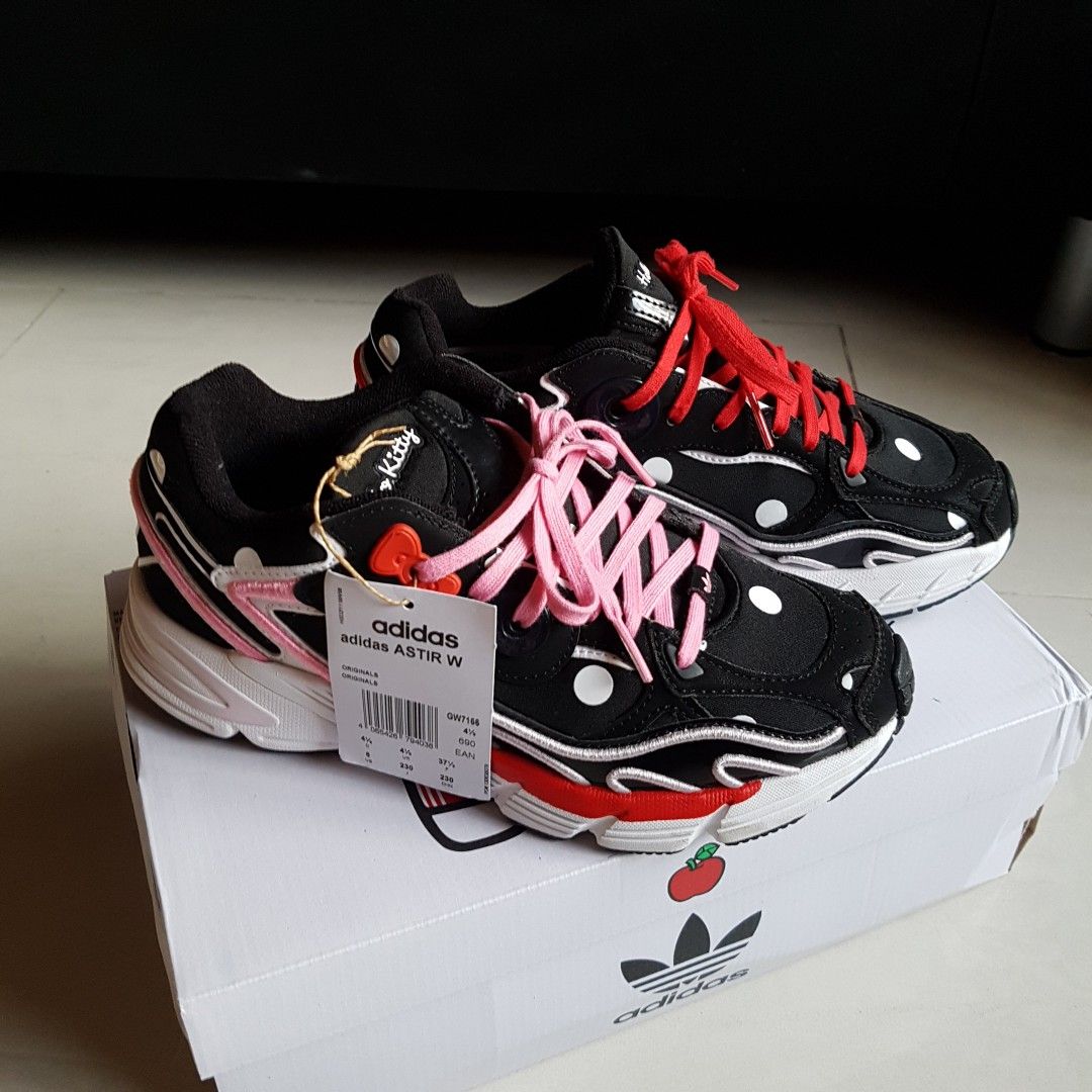 Limited edition Hello Kitty Adidas Astir dad chunky sneakers shoes trainers cute polka dot red pink Sanrio cat US6 UK4.5 EU37