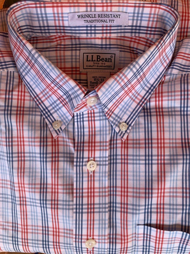 LL Bean Buttondown Shirt (Category: Formal Shirts) located in Manila. Submitted by patrickbateman_ (Listing ID 1295589623, Image 1). Description: L.L. Bean Checked Buttondown Shirt Size M (15 1/2”) In pristine, like new condition. Wrinkle Resistant Traditional Fit W: 23” L 31.5” Sleeves: 24” Shoulders: 19” ₱650 only 📍Quiapo, Manila .