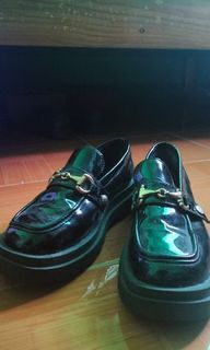 Mary Jane Platform Lolita Black School Rubber Shoes (Size 40)