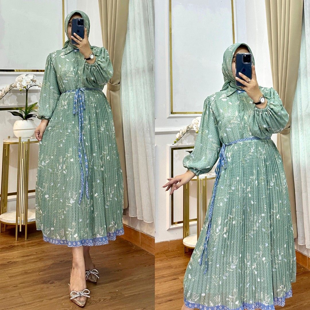 Midi dress Cantik Fesyen Wanita Muslim Fashion Gaun di Carousell