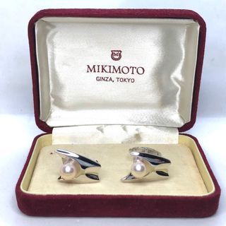 Mikimoto Pearl Cufflinks Set on Silver