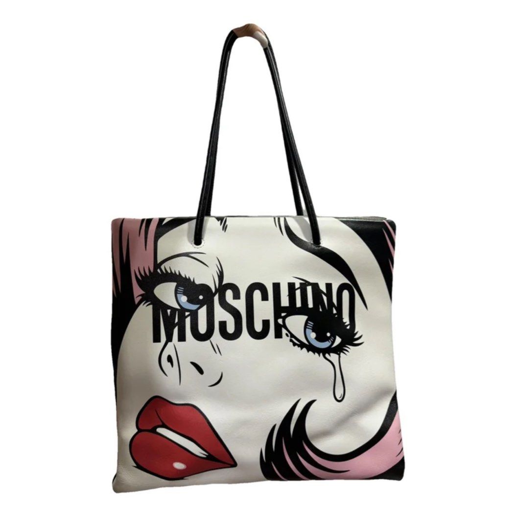 Canvas Tote Heart Moschino Large Bag Moschino Crying Girl Tote Bag