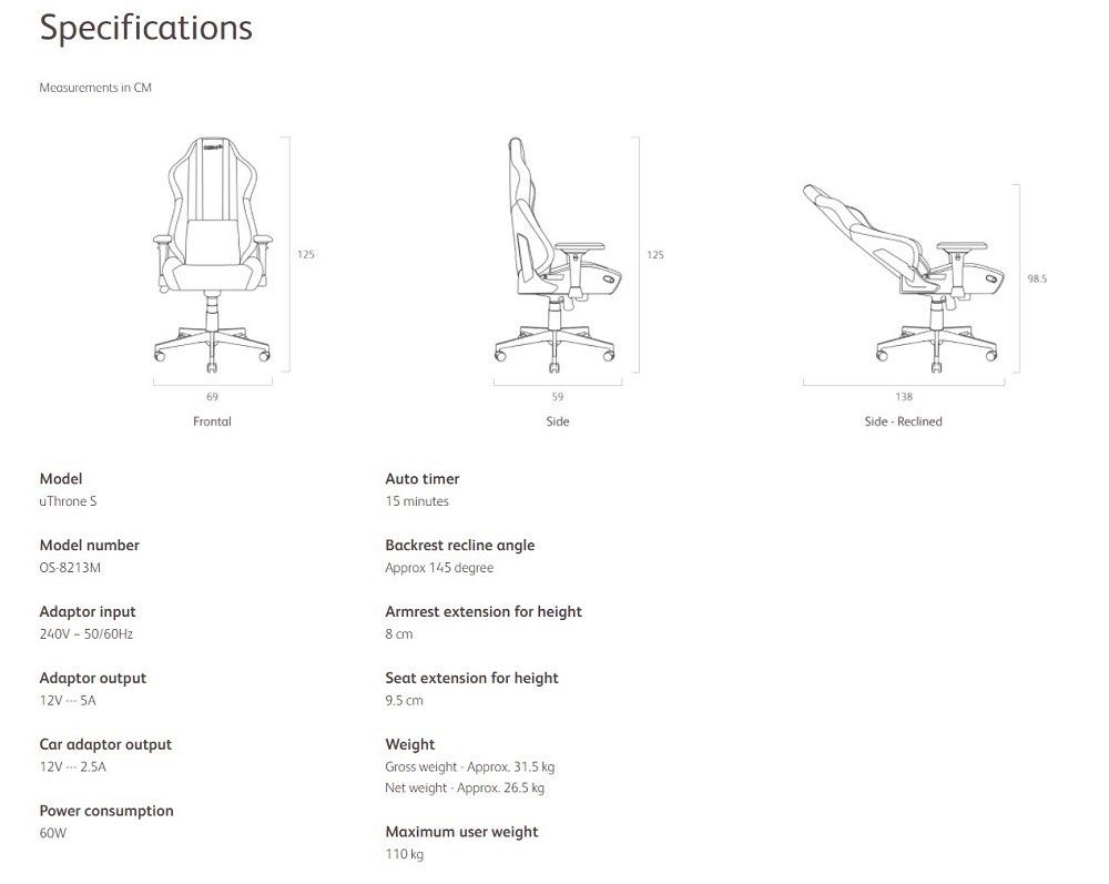 OSIM uThrone S Marvel Series Gaming Chair with Customisable Massage
