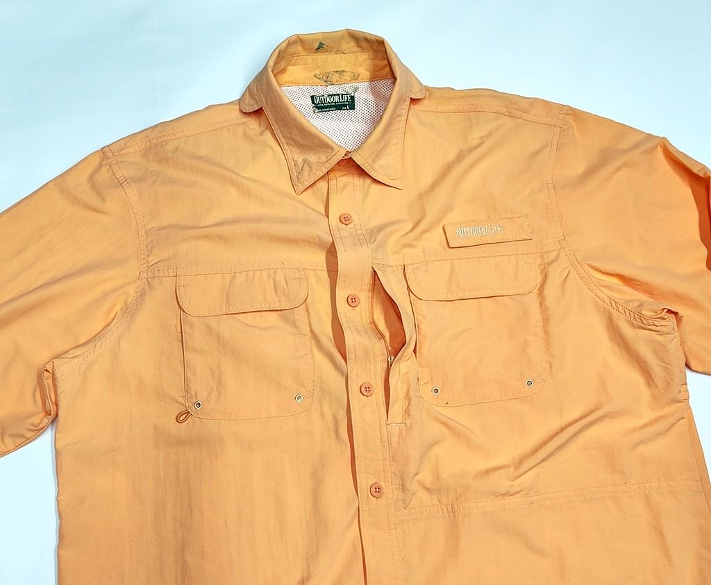 OUTDOOR LIFE PFG angler fishing shirt in orange, Men's Fashion, Tops &  Sets, Formal Shirts on Carousell