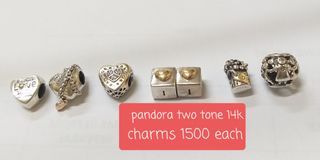 Pandora 14k two tone charms
