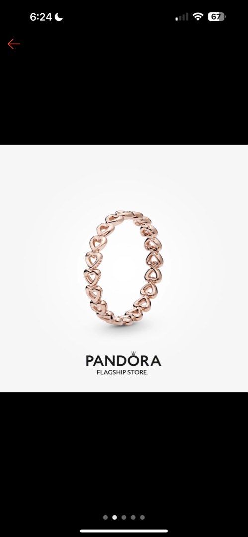 Pandora band of hearts ring rose gold top