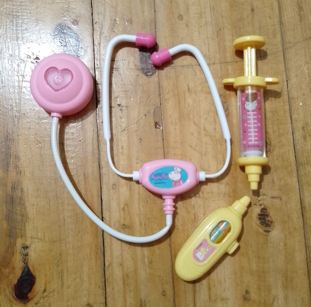 Peppa pig doctor set toy (Category: Kids Toys) located in Quezon City. Submitted by bees.kitty (Listing ID 1295536338, Image 1). Description: preloved toy sold as set sold as is.