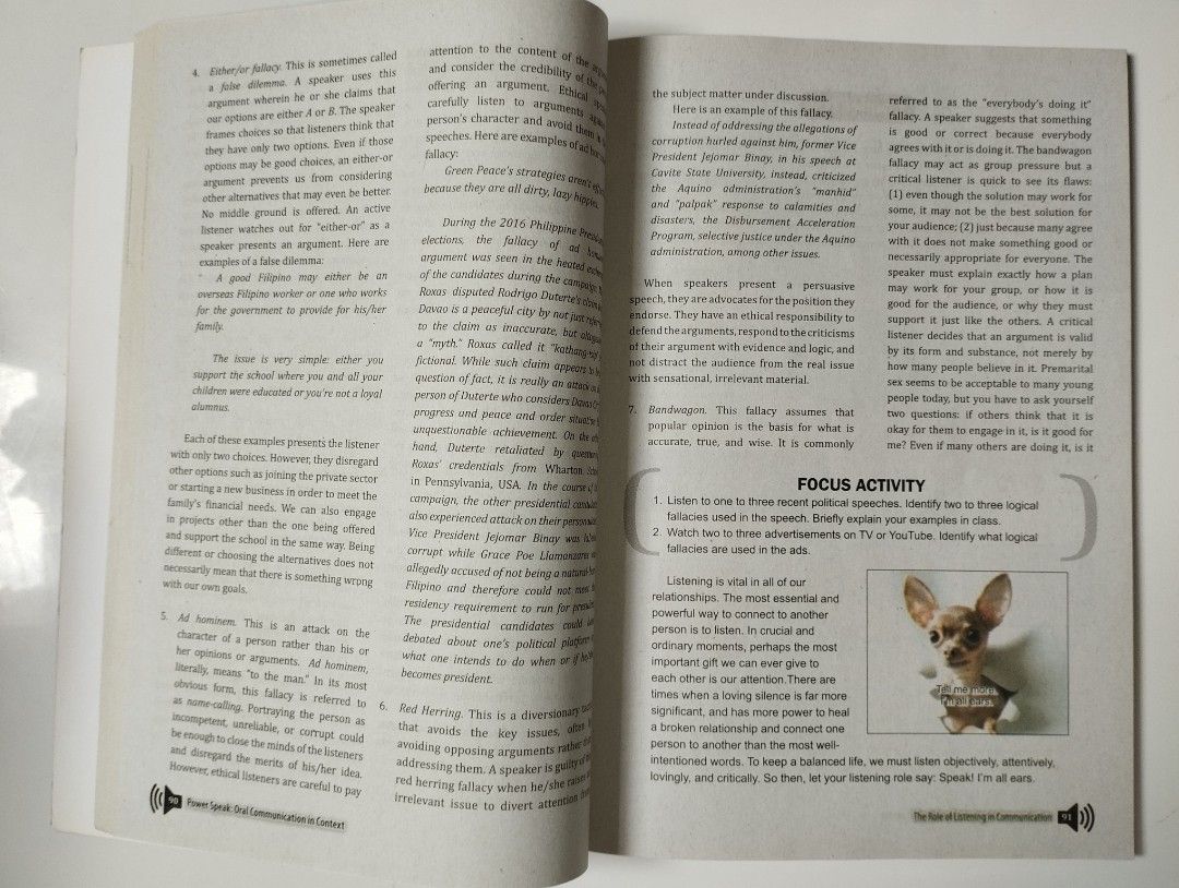 Power Speak: Oral Communication In Context (Pinzon & Jamandre) (Category: Textbooks) located in Pasay City. Submitted by hey.cherryberry (Listing ID 1295562164, Image 3). Description: ORIGINAL PRICE - 765.00 PHP 🔺Never been used 🔺No writing, No highlights 🔺10/10 condition 🔺Negotiable 🔺Buyer will pay shipping fee 🚚🚚🚚 ✅ Meetup (around pasay) ✅ Delivery ( Angkas, Joyride etc.).