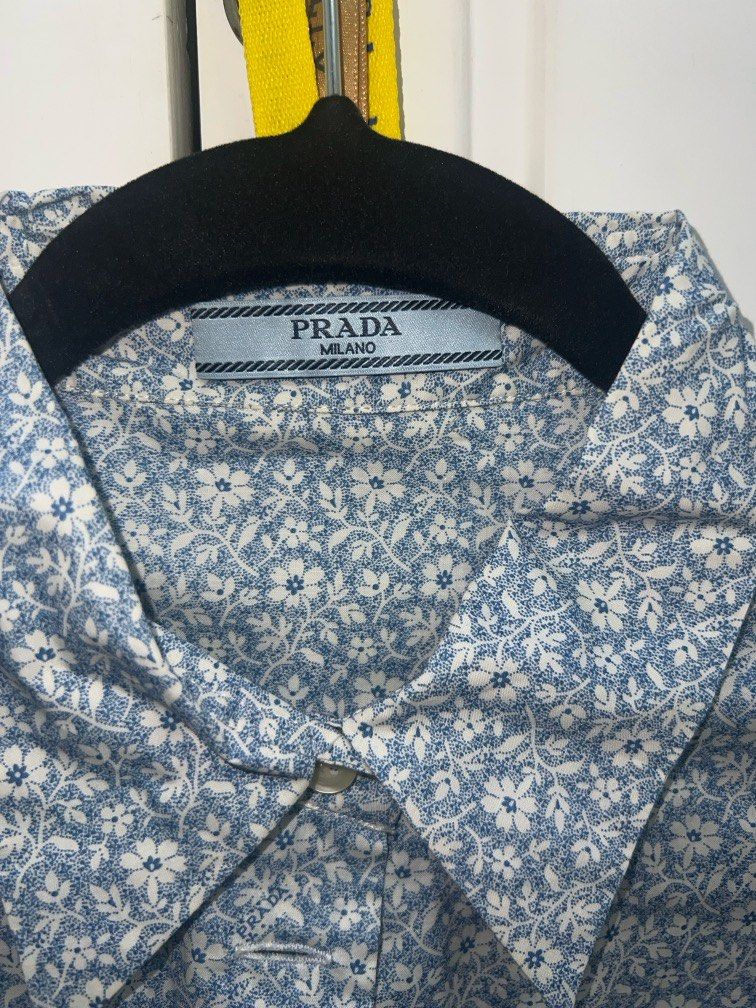 Prada Floral Peplum Blouse (sz eu40) (Category: Blouses) located in Quezon City. Submitted by iamjulienne (Listing ID 1295613516, Image 3). Description: Authentic Prada Peplum Top Super pretty Great for office or date night Size 40 (but runs a lil small) Used 1x and stored Bought in London Full Disclosure: The peplum part has a lil button that came off (see last photo) MOP BDO or Gcash SF c/o buyer. Location is in Quezon City See to appreciate po