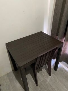 RATTAN TABLE WITH CHAIR