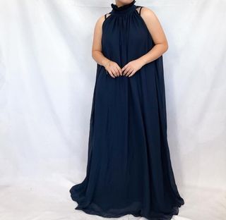 Regal Midnight blue halter type a new line maxi dress gown