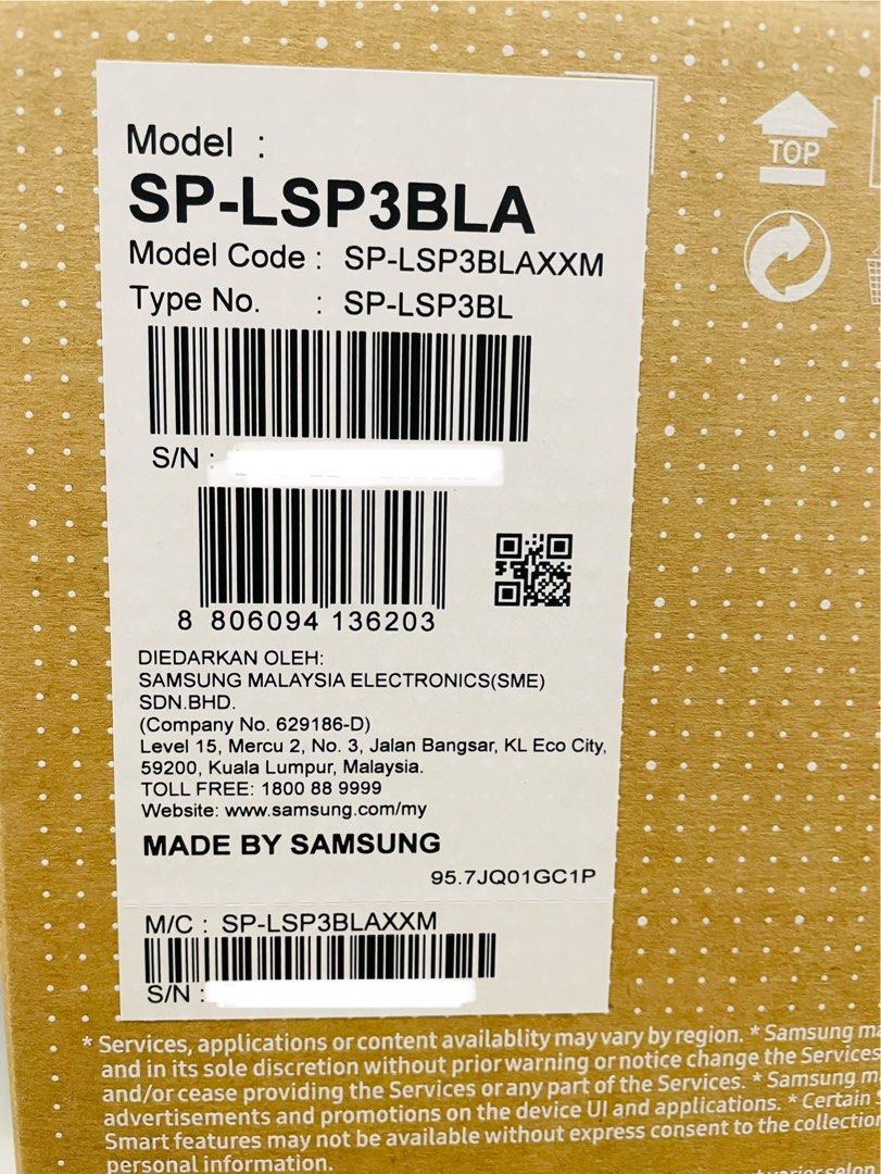 Samsung FreeStyle SP-LSP3BLA, TV & Home Appliances, TV & Entertainment ...