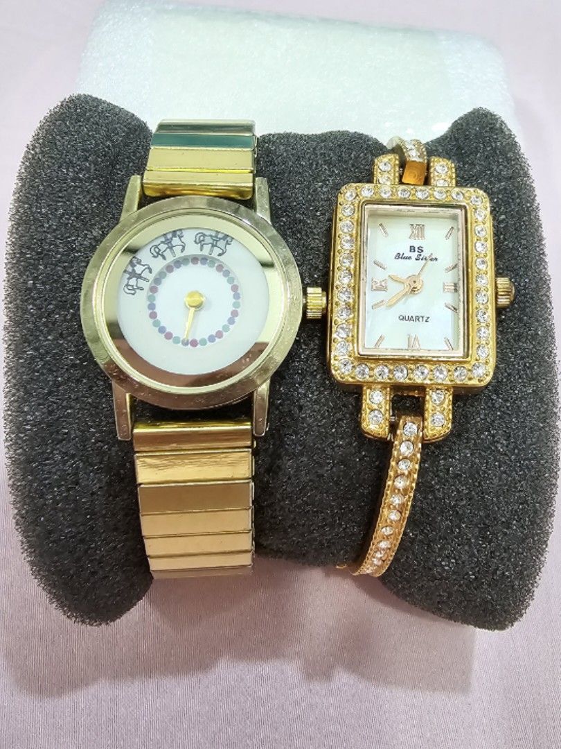 Set of 2 watches gold rose gold Women s Fashion Watches Accessories Watches on Carousell