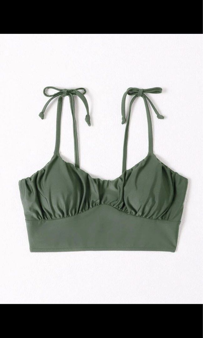 Shein Green Bikini Top (Category: Bikinis & Swimsuits) located in Caloocan City. Submitted by j.declutter (Listing ID 1295608331, Image 1). Description: Used twice.