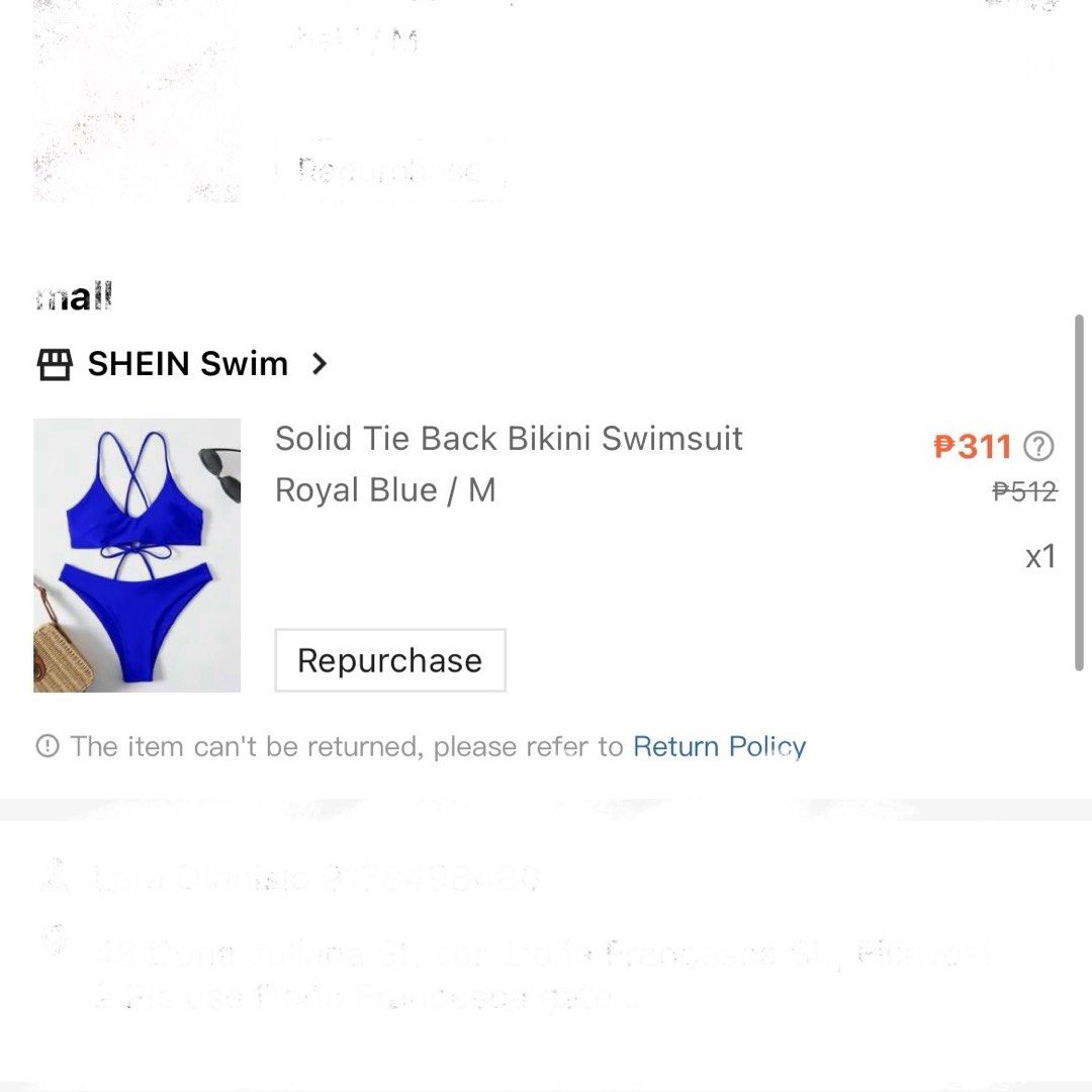 Shein Swim Bikini in Royal Blue (Category: Bikinis & Swimsuits) located in Quezon City. Submitted by _lrsbl (Listing ID 1295548250, Image 2). Description: Bought for ₱311 Wore once to fit RFS: Didn’t like how it looked on me.