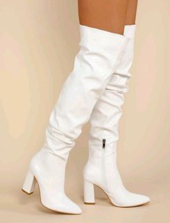 SHEIN White knee high boots