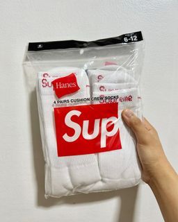 Supreme X Hanes Crew Socks ‘White