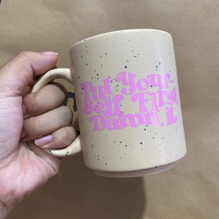 Typo Put Yourself First Speckled Mug