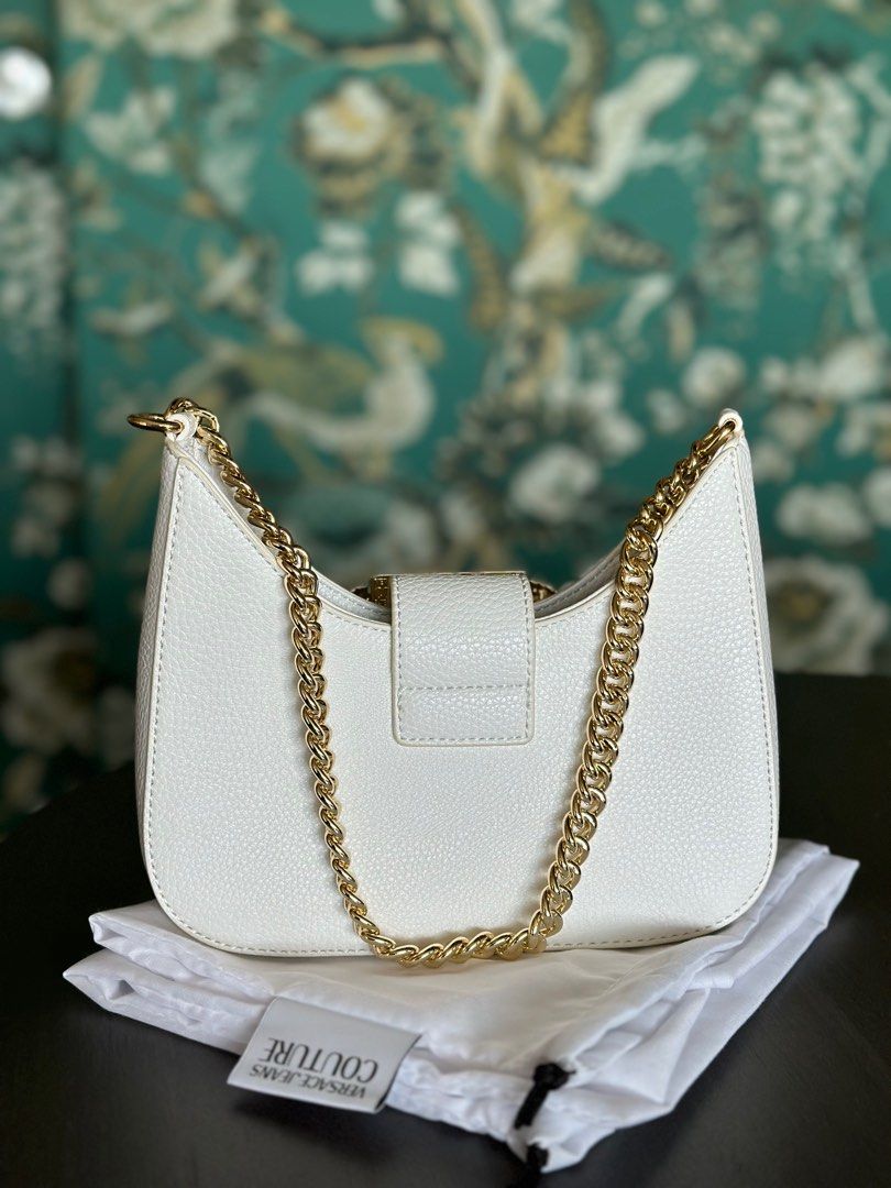 Perfect for night out VERSACE JEANS COUTURE engraved logo buckle shoulder bag Women s Fashion Bags Wallets Shoulder Bags on Carousell