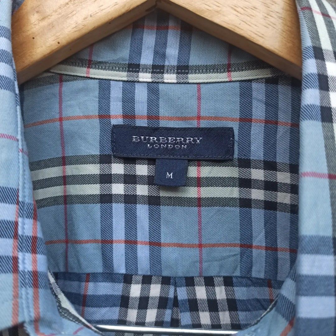 Vintage Burberry Nova Check Blue Long Shirt