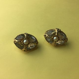 Vintage Chunky Crystal Earrings