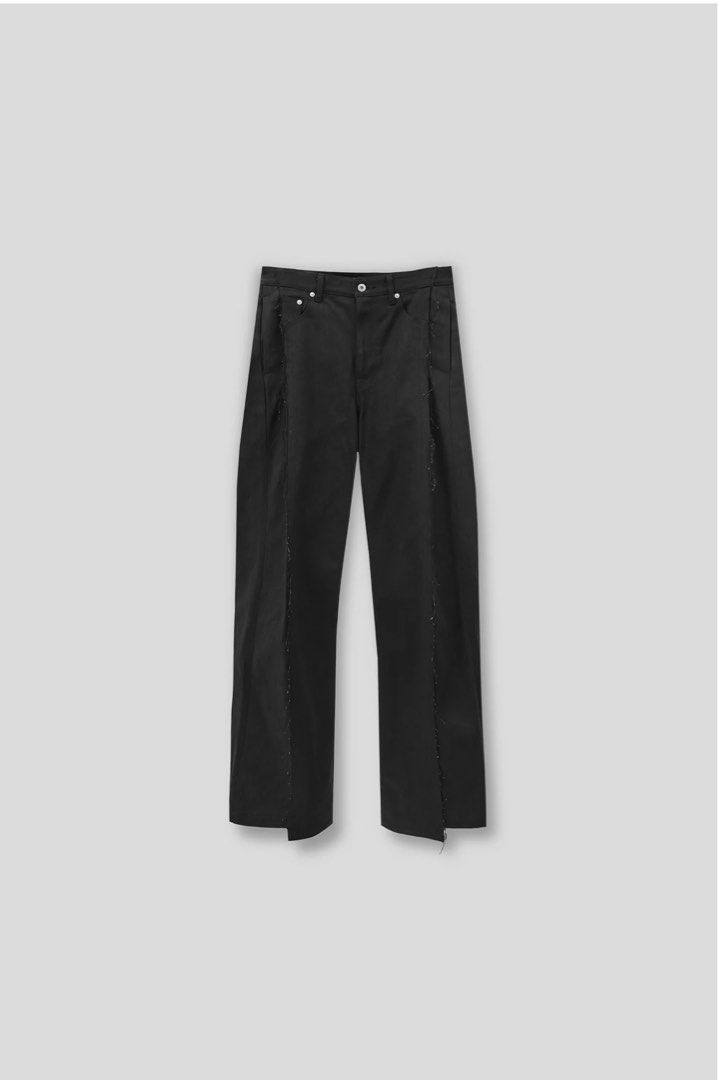 Vuja De Amalia Wide Leg Raw Denim In Jet Black, Men's Fashion
