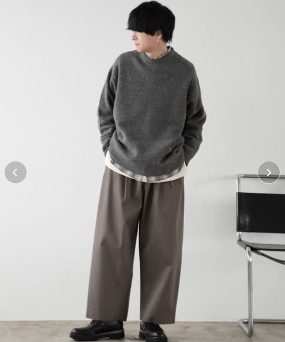 WYM LIDNM HARD GABA LOOSE FIT TROUSERS 灰 (M)