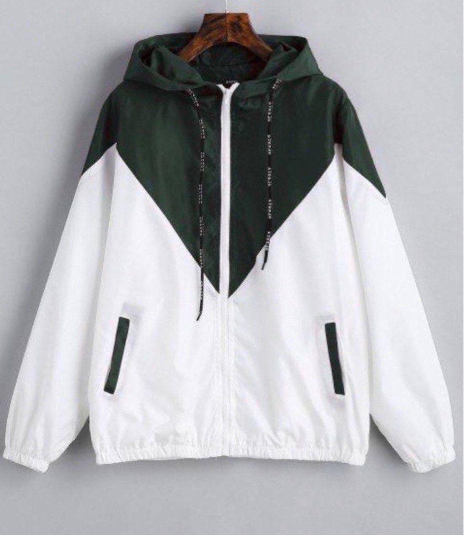 Zaful two tone hooded windbreaker discount