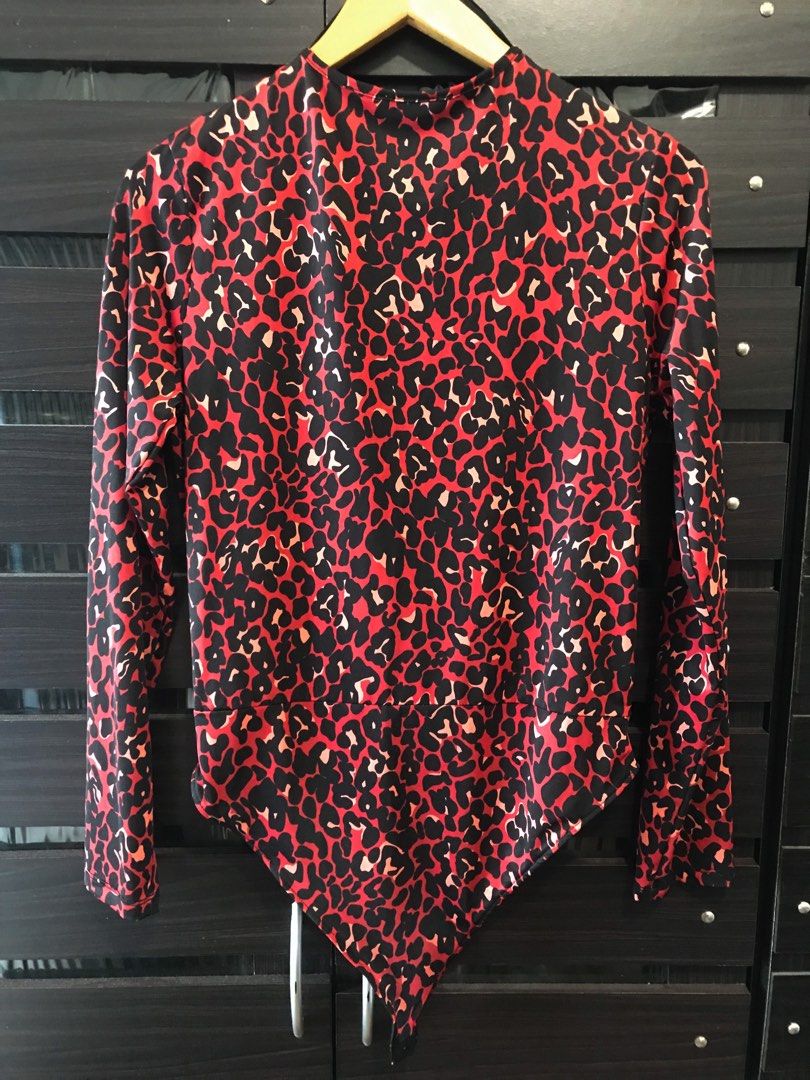 Red animal print top zara cheap