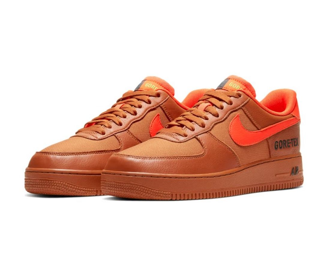 Nike Air Force 1 GTX Low Men Sneakers Color Burnt Orange Gore Tex Gore Tex Waterproof Size US 8.5 EUR 42 Basketball Sport Shoes NEW Authentic AF1