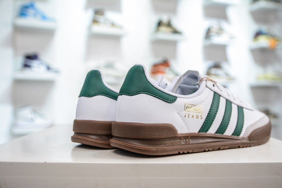 Adidas jeans shoes shop white and green