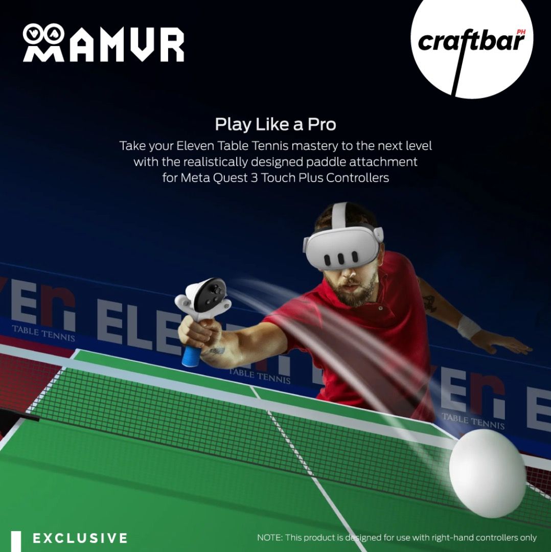 AMVR Table Tennis Paddle for Meta Quest 3 Controllers craftbarPH