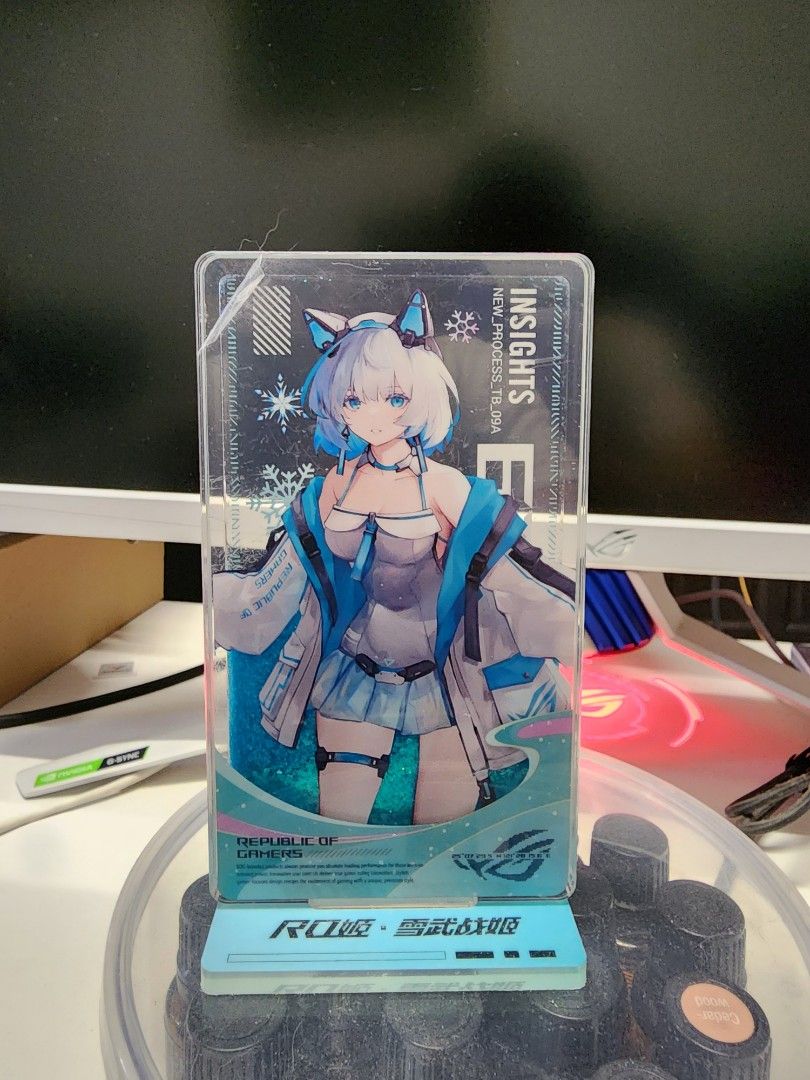 asus rog se7en anime acrylic stand figure, Hobbies & Toys