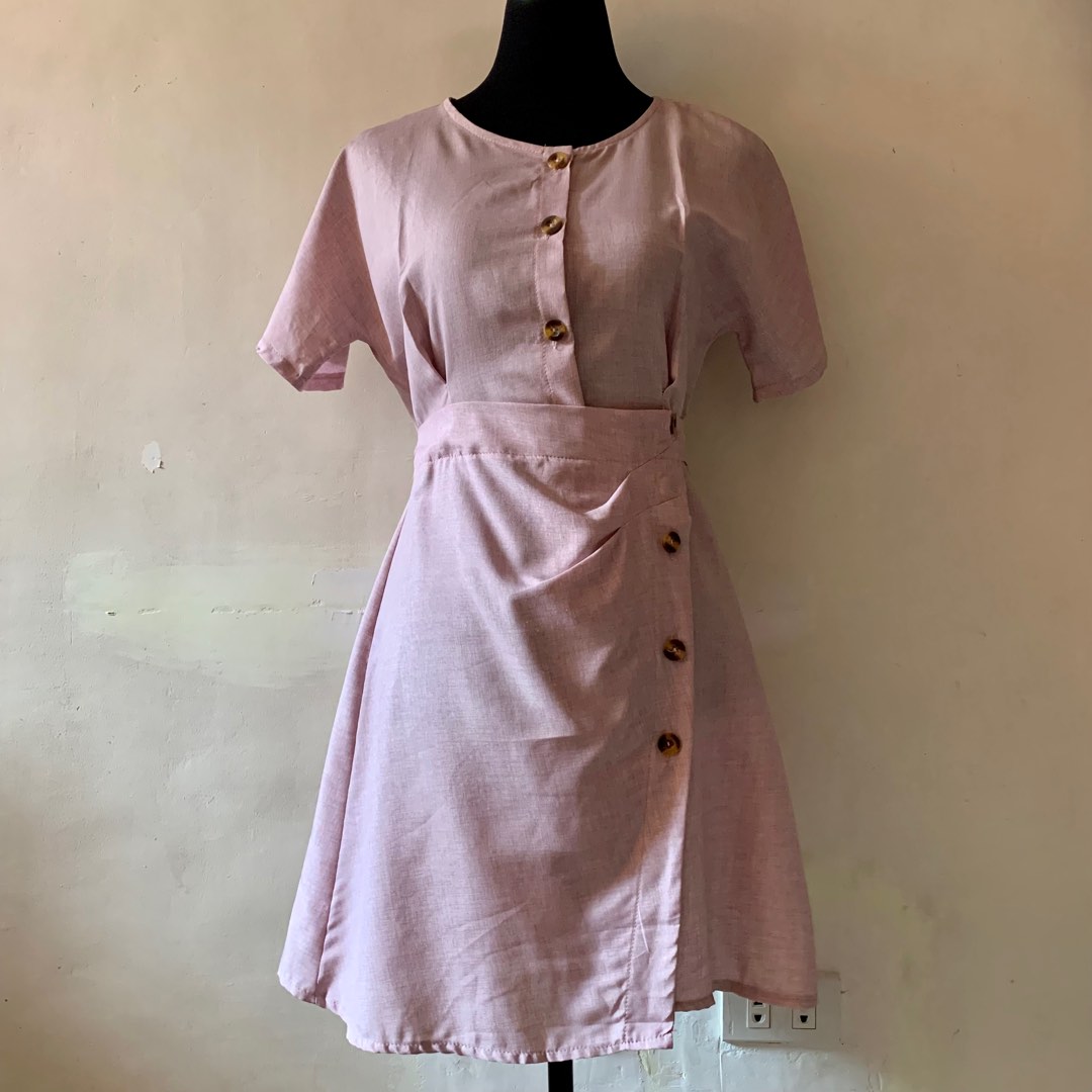 Lapel Tailored Purple Asymmetric Dress main image 0