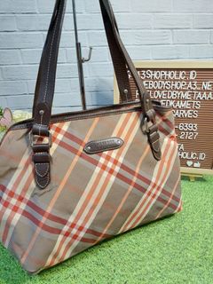 Burberryブルーレーベル　ノバチェック総柄 キャンバスレザーボストンバッグ Burberryブルーレーベルノバチェック総柄 キャンバスレザー