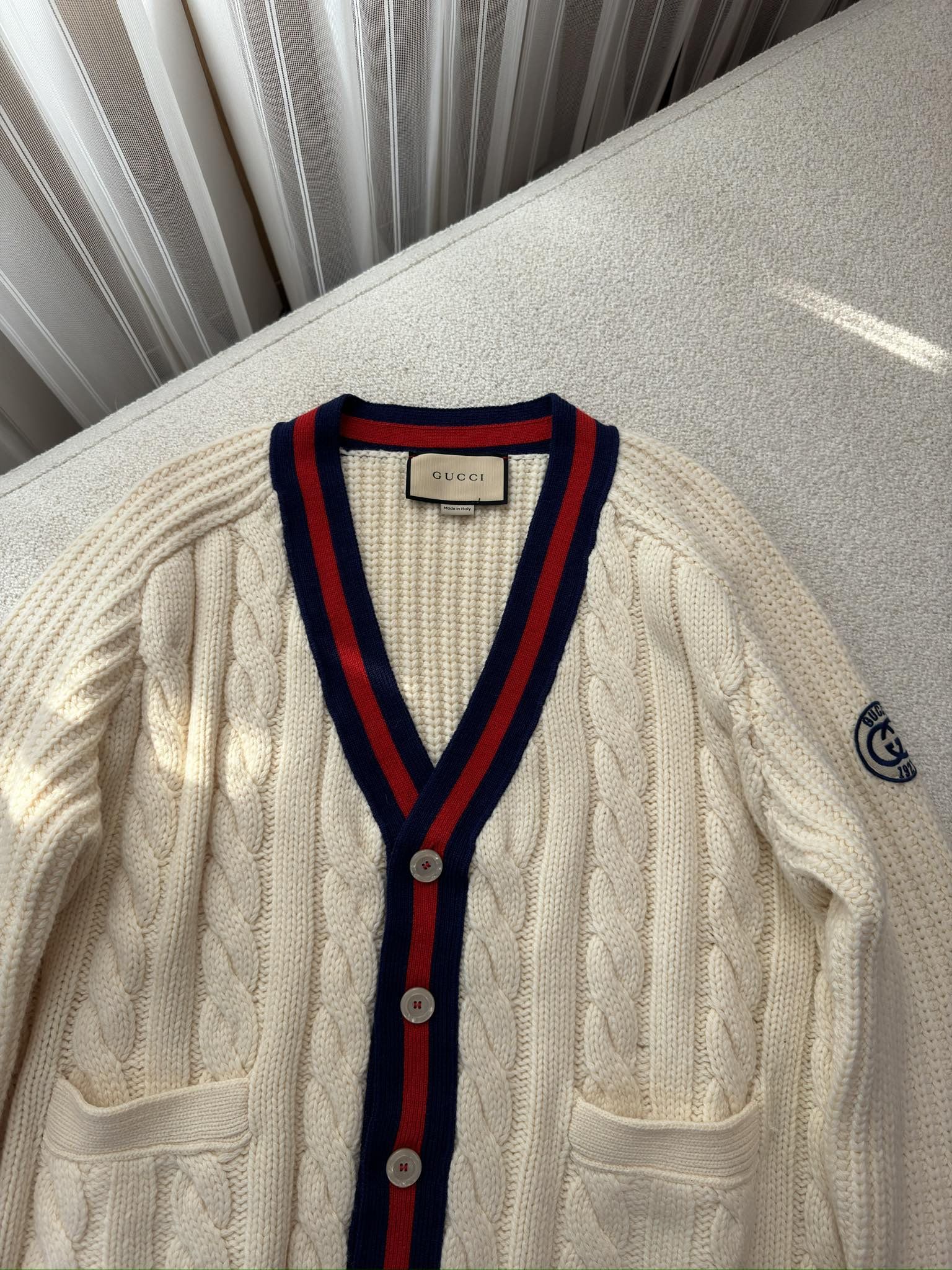 Gucci oversize cable knit cardigan online