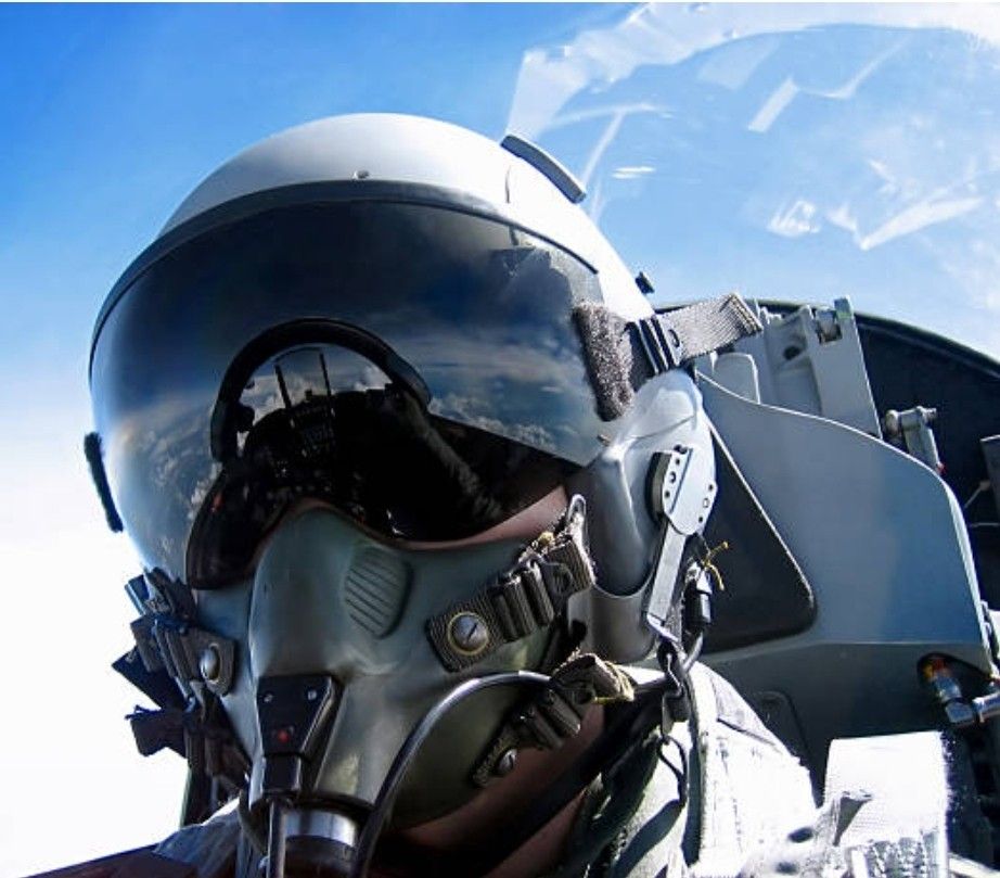 Authentic Military Fighter Pilot Helmet, Mask G Suit, used on
