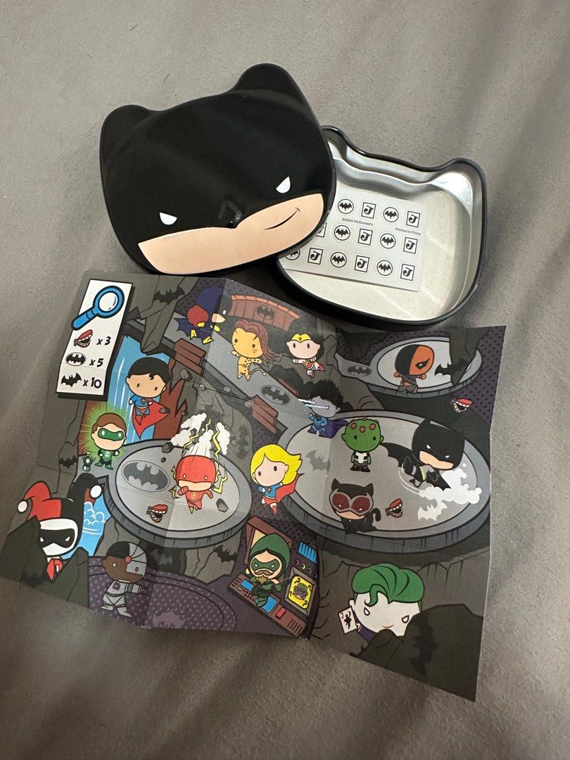 Batman tin can McDo happy meal (Category: Character Goods) located in Quezon City. Submitted by _shopsnatched88 (Listing ID 1290844679, Image 3). Description: No box.