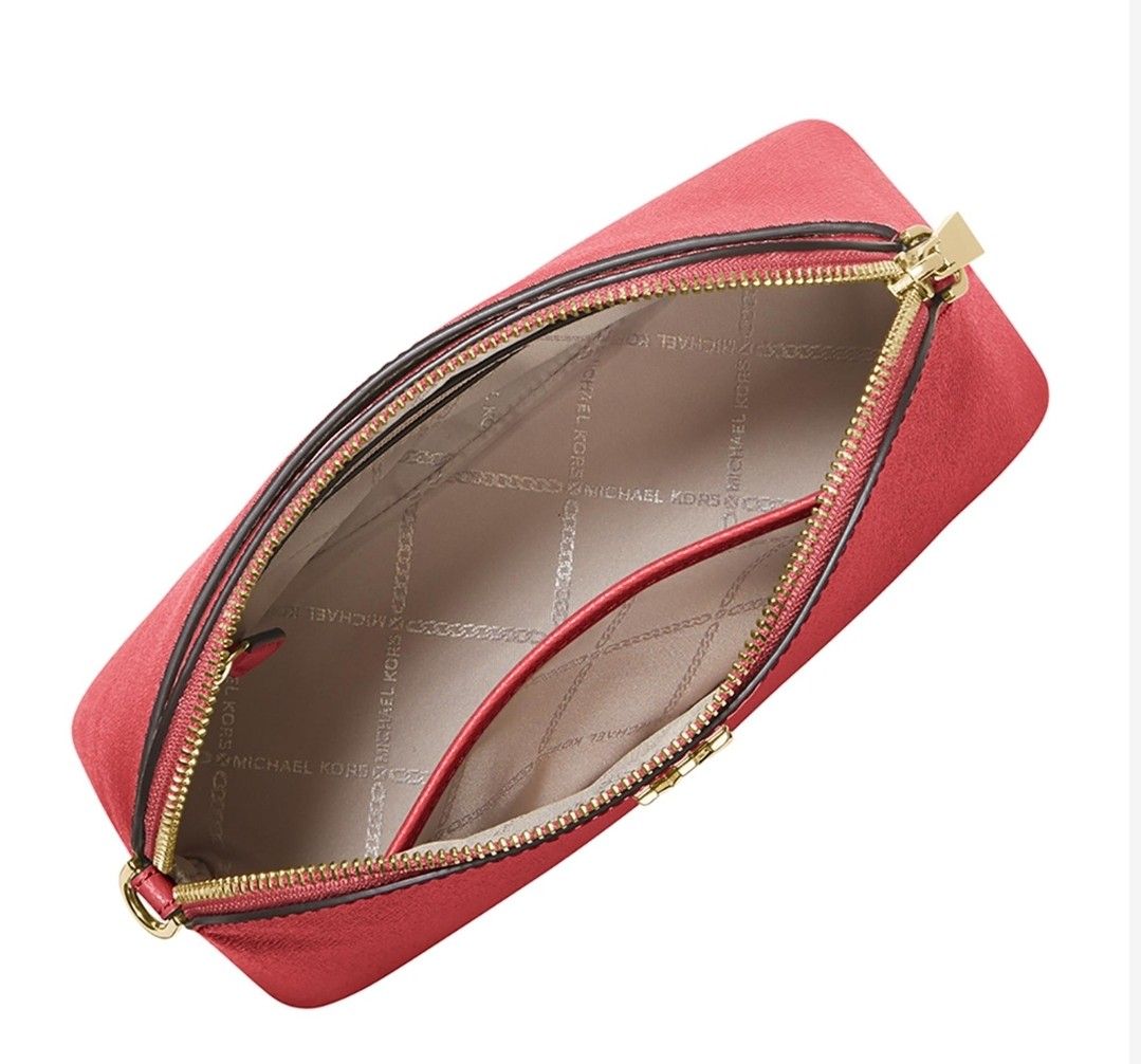 BNIB Michael Kors Large Crossgrain Leather Dome Crossbody Bag in Hibiscus Women s Fashion Bags Wallets Shoulder Bags on Carousell