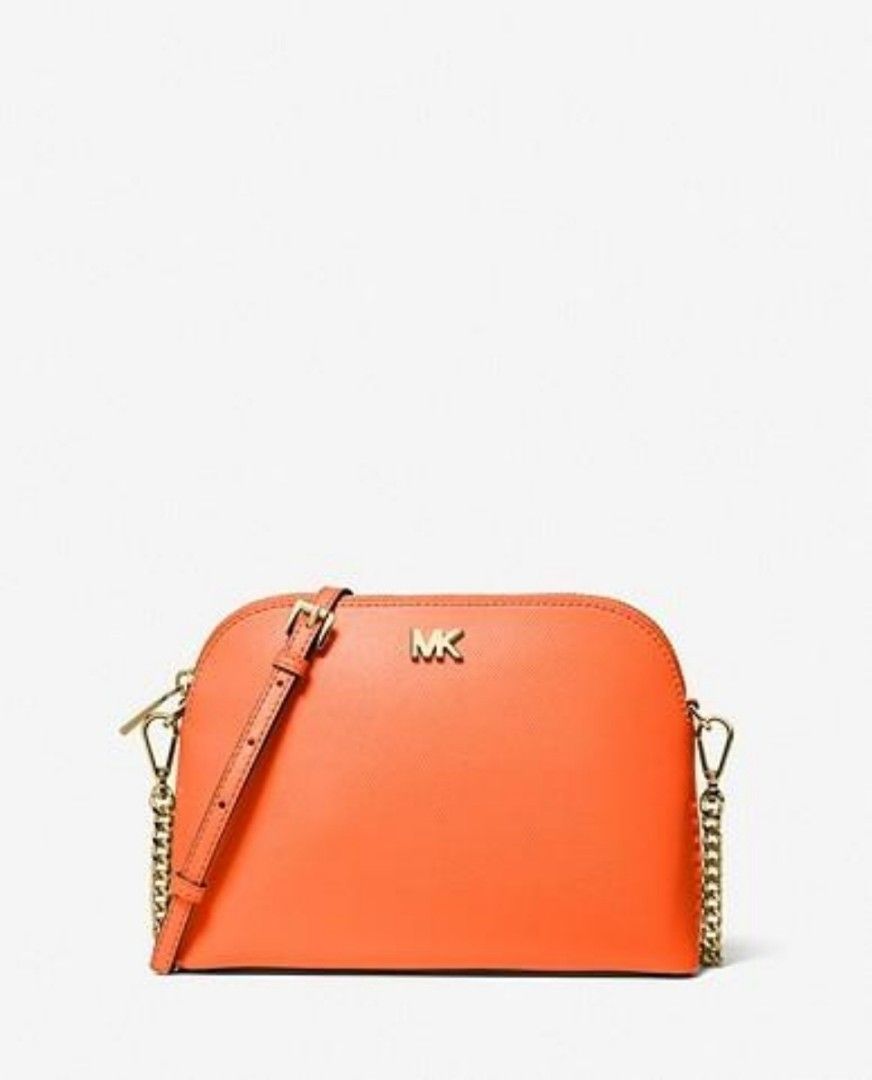 BNIB Michael Kors Large Crossgrain Leather Dome Crossbody Bag in