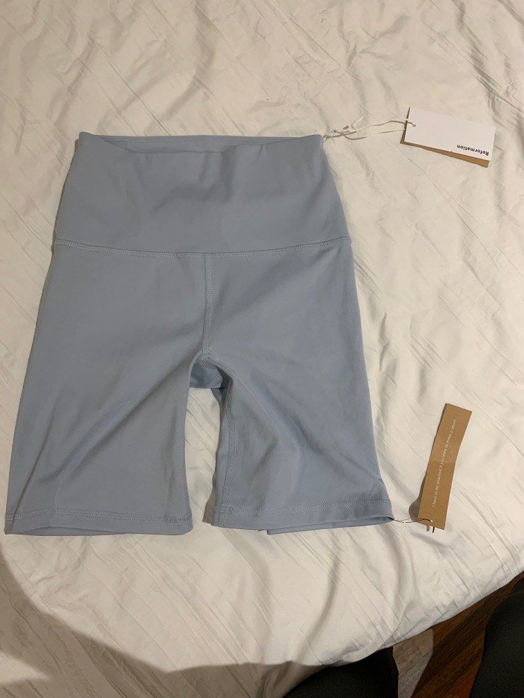 BNWT reformation baby blue biker shorts, Women's Fashion