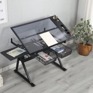 Brand New - Drafting Glass table with extra drawers