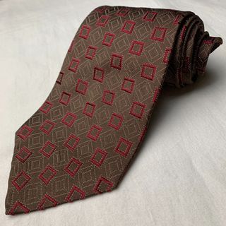 Brown Square Geometric Necktie