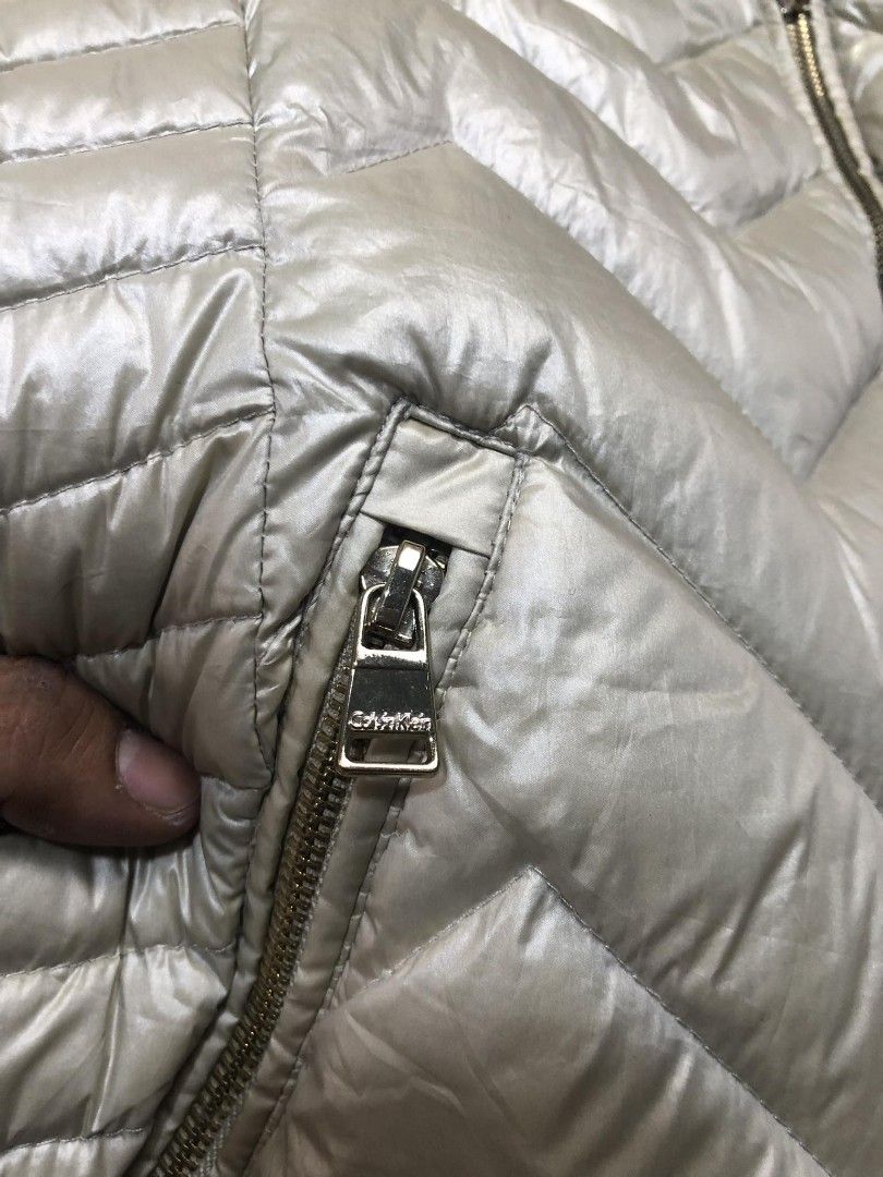 Calvin Klein puffer vest metallic silver