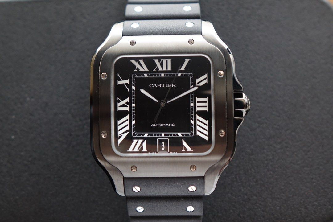 cartier santos large black