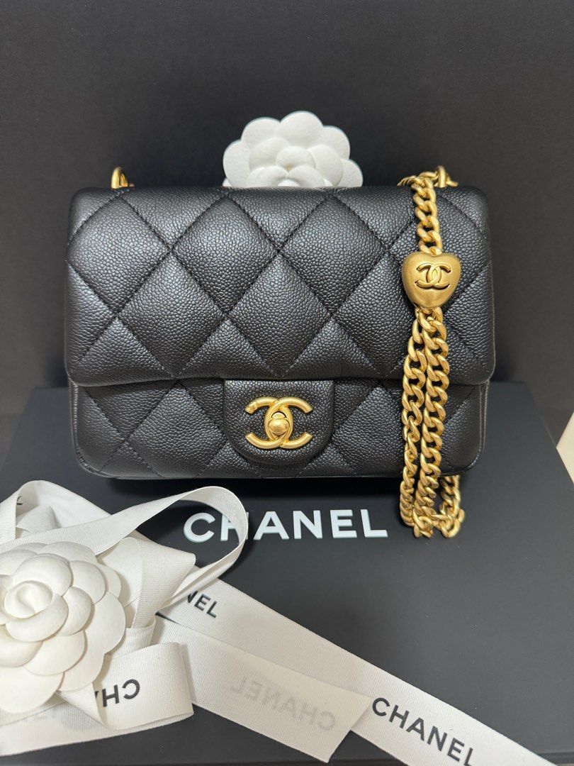 Chanel 24P黑金愛心調節扣 20cm
