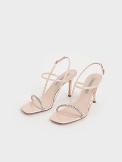 Charles and Keith Nude Pink  Strap Sandals