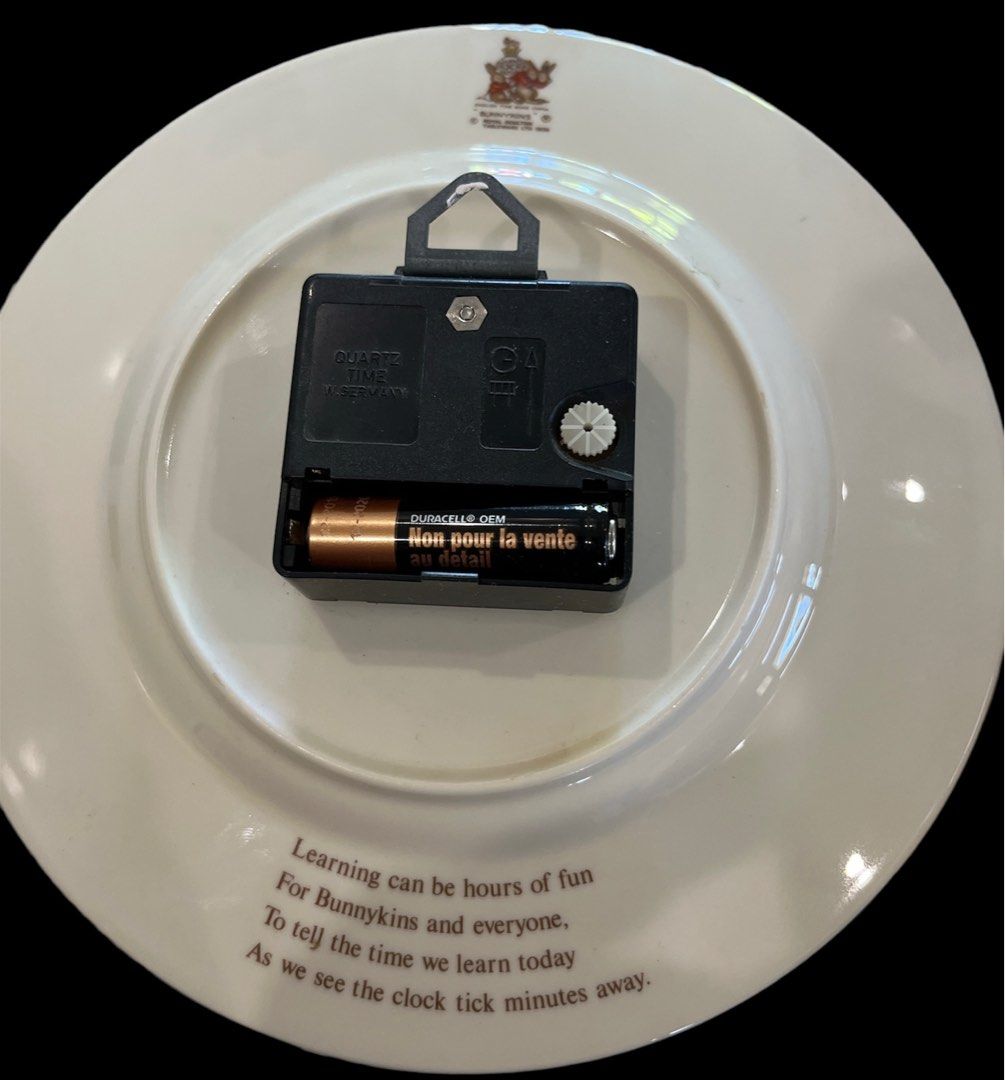 Cute 🥰 Royal Doulton Bunnykins Clock (Category: Clocks) located in Silay City. Submitted by royal_salisbury.0215 (Listing ID 1290874766, Image 3). Description: 🌺🌼Very cute ceramic Royal Doulton Bunnykins clock 🌼🌺Brand new with old box ; Made in England Battery not included. Tested and working po. Please message us for further assistance. Thank you. .