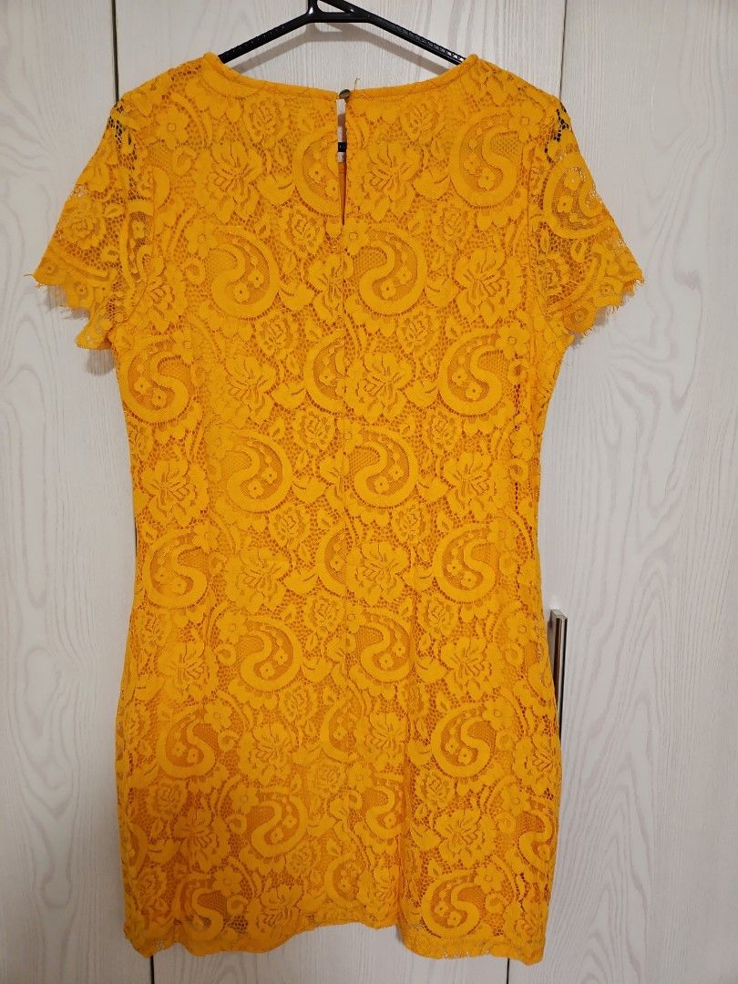 Dorothy perkins yellow hot sale lace dress